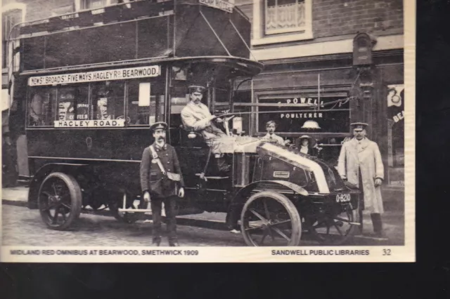 Midland Red Omnibus at Bearwood Smethwick 1909 - Repro Unposted Postcard