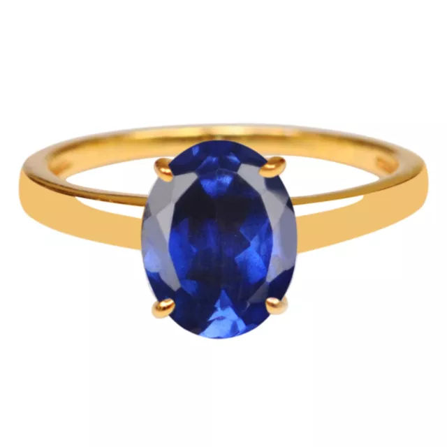 1.50Ct Oval Shape Natural Blue Tanzanite Women's Ring In Solid 14KT Yellow Gold