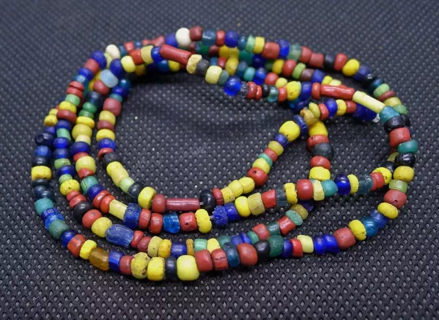 68cm Perle Verre Ancien Fouille Ancient Excavated Glass Trade Beads No Roman