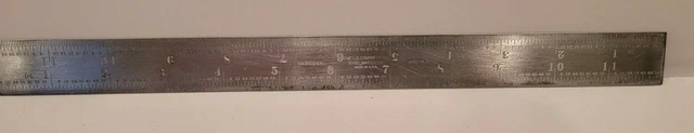 Starrett C303SR-12 Semi Flexible Steel Rule 12" Length 1" Width, 1/40" Thickness