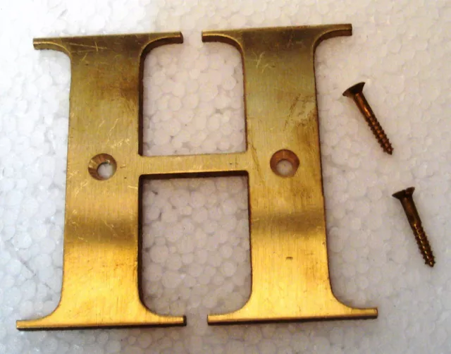 H – 3” Brass Letters / Letter - HOUSE DOOR Sign - 1st ALPHABET