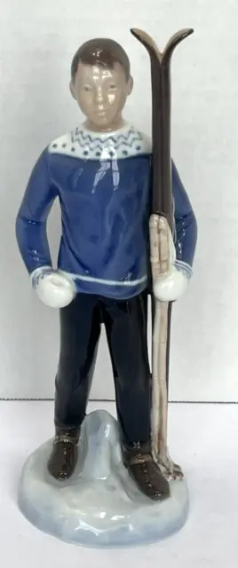 Bing & Grondahl 2358 Skier Figurine Denmark Mint