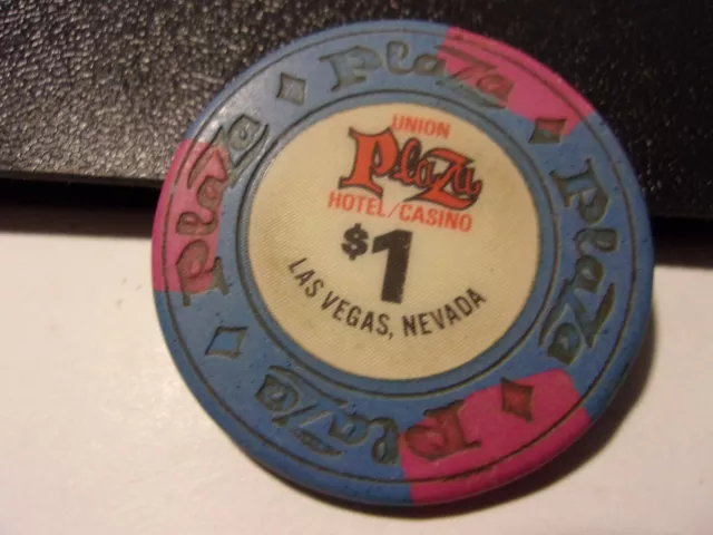 UNION PLAZA HOTEL CASINO $1 hotel casino gaming poker chip - Las Vegas, NV