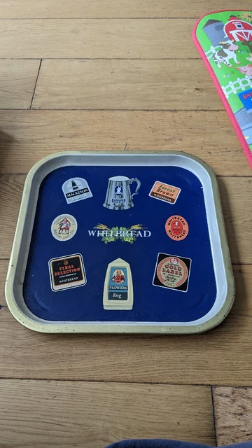 Whitbread Brewing Serving Tray with Various Logos Hancock Corfield 1900's UK