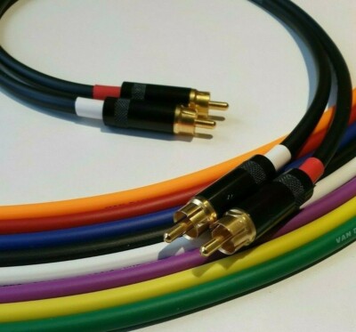 Van Damme Neutrik REAN Fono RCA a RCA Phono Piombo Ofc argento placcato coppia di cavi 