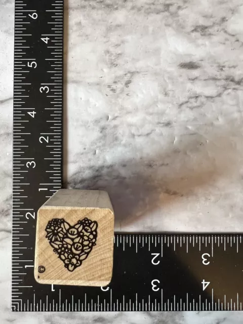 HEART Floral SMALL RUBBER STAMP