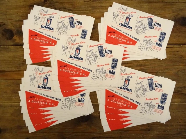 Lot de 25 anciens buvards publicitaires identiques Lumina Lido Nab Dousselin