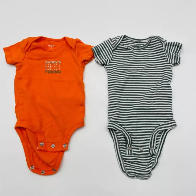 Carters Baby Infant Boys Size 3 Months 2 Piece Short Sleeve Bodysuit Lot 1595