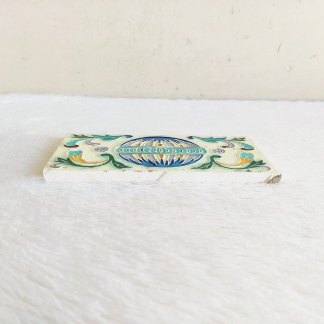 1930s Globe Design Embossed Nouveau Architecture Furniture Border Tile Japan TL9 5