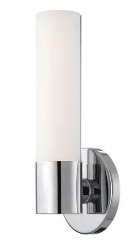 Kovacs P5041-077 Saber  4.75" Wide Bathroom Sconce with Etched Opal Shade Chrome