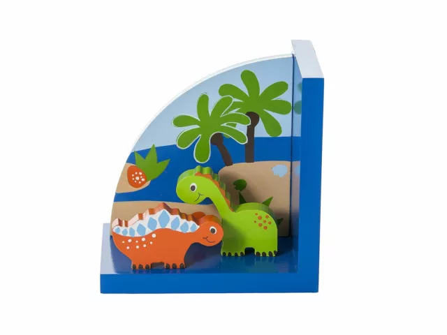 Mousehouse blau Dinosaurier Holz Kinder Buchstützen Jungen Kinderzimmer oder Schlafzimmer 2