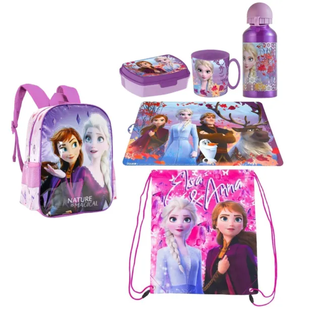 Frozen Naturaleza Disney Mochila 3D Escuela Guardería Bolsa Lonchera Botella