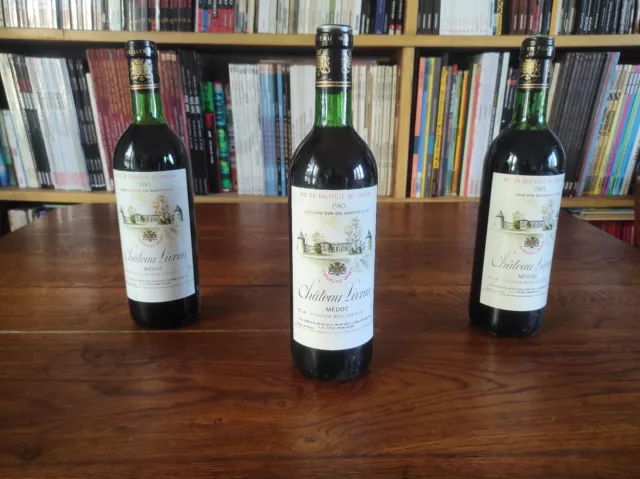 Lot de 3 bouteilles de Médoc Château Livran 1983 vin rouge de Bordeaux