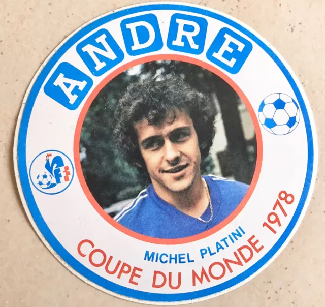 Autocollant ancien ASSE MICHEL PLATINI coupe du monde 1978 football st Etienne 