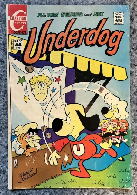 Underdog # 10 Comic Book Charlton 1972 Bullwinkle and Rocky Appearance VG Cond.