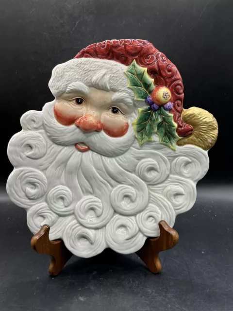 Fitz And Floyd 2003 Collectors Series Christmas Santa Canape Plate 9-1/2" 3