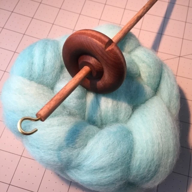 Top Whorl Drop Spindle Spinning Yarn SCA 12"x 2" Walnut Finish Top Whorl Drop Spindle Spinning Yarn SCA 12"x 2" Walnut Finish