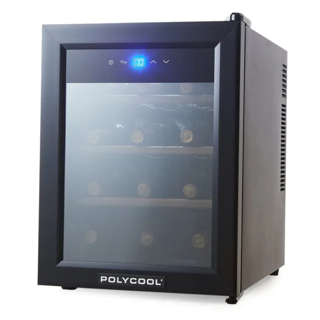 POLYCOOL 33L 12 Bottle Wine Bar Fridge Countertop Cooler Compressor Mirrored