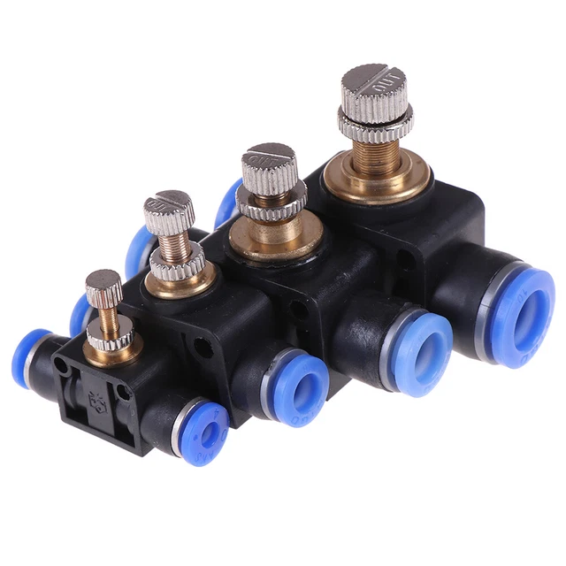 PNEUMATIC AIRFLOW REGULATOR Tube Gas Flow Adjust Valve Connector