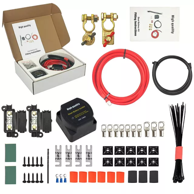 Ready Made Battery Split Charge Kit 12V 140A VSR Voltage Sense Relay Charger UK