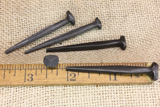 2" Rose head 5 nails antique square wrought iron vintage rustic Decorative look