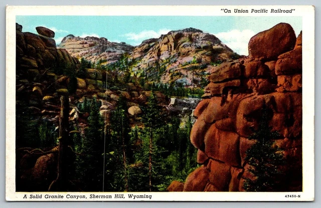 Railroad Postcard - Union Pacific RR - Sherman Hill, Wyoming