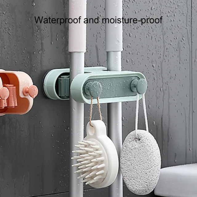 Mop Hanging Hook Anti-fade Anti-falling Self-adhesive Mop Holder Hook Plastic