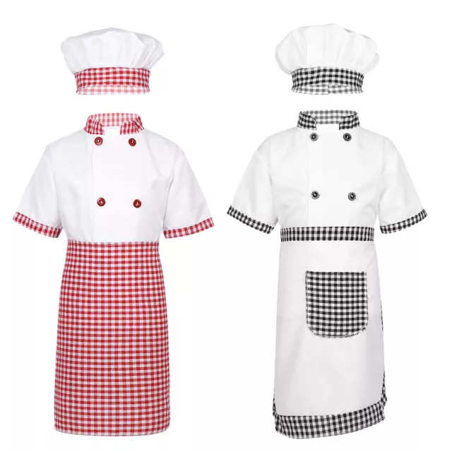 Chef Outfit Kids Kitchen Occupation Uniform Childrens Costume Fancy Dress up