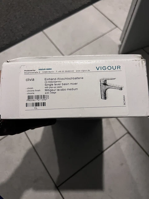 VIGOUR Einhand-Waschtischbatterie O. Ablaufgarnitur Verchromt White 1/2 DN15