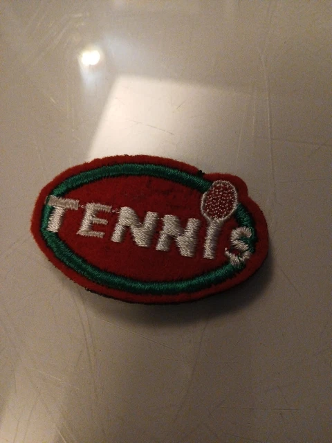 Ecusson thermocollant blason tennis club vert 5x5cm