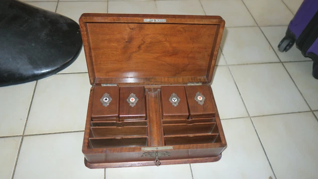 COFFRET À JEU de quadrille boîte bois laqué cartes jetons fin XIXème siècle EUR 450,00 - FR