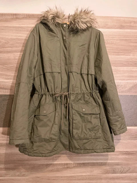 PARKA H&M XL MANTEAU doudoune SOLD OUT capuche fourrure veste militaire HM