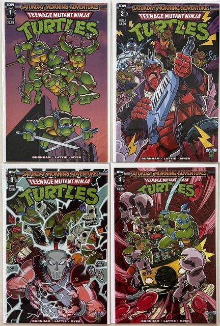 Teenage Mutant Ninja Turtles Saturday Morning Adventures Set 1 2 3 4 TMNT IDW Nm