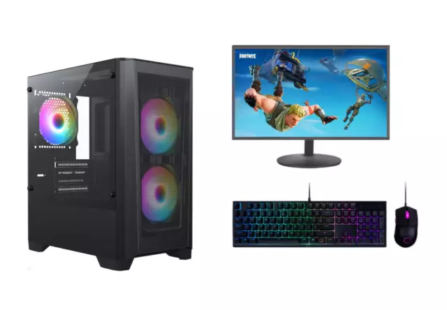 Fast Gaming PC Bundle Monitor i5 Quad Core 8GB 1TB Win 10 2GB GT710 WIDESCREEN