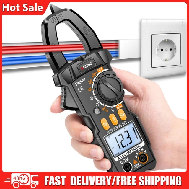 Digital Clamp Meter Data Hold Flashlight 600A AC Current Tester Electrical Tools