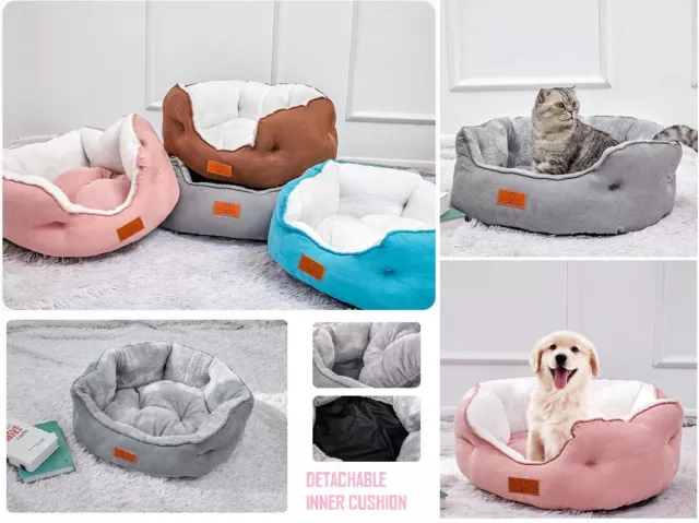Dog Bed Cat Beds Soft Washable Fleece Puppy Cushion Warm Pet Basket Dog Bed