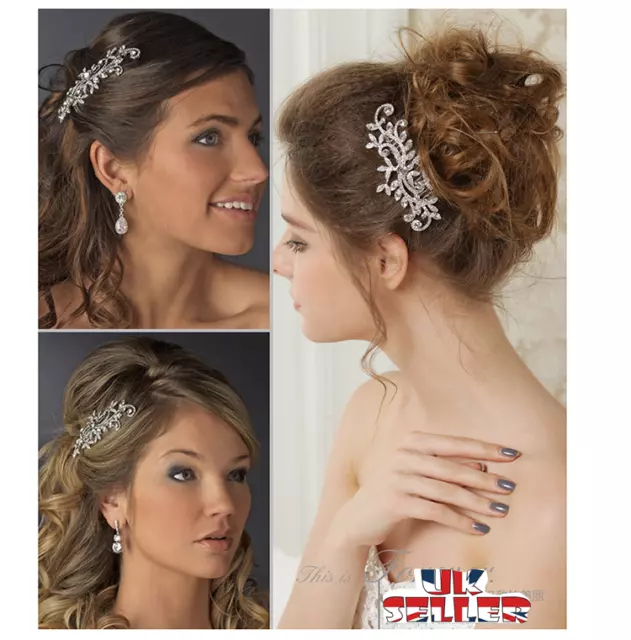 Flower Diamante Pearl Hair Comb Pins Clips Rhinestone Bridal Hair Accessories UK