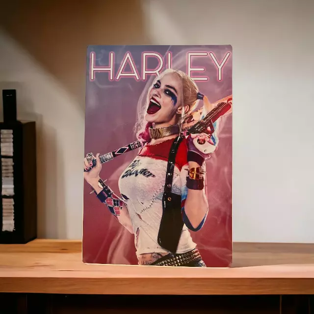 Harley Quinn Holding Her Bat Metal Tin Sign