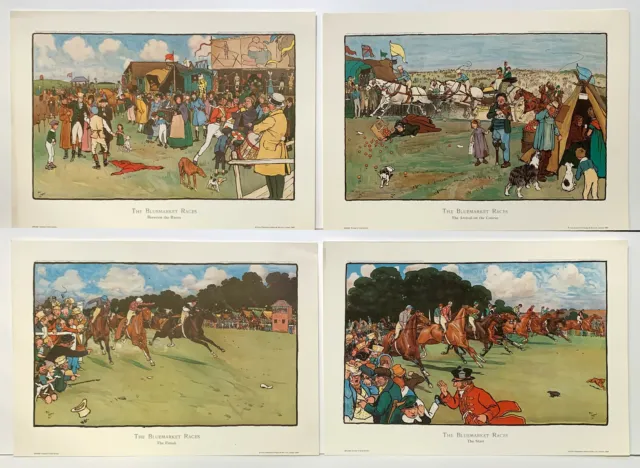 The Blue market Races by artist Cecil Aldin. set of 4 reproduction prints