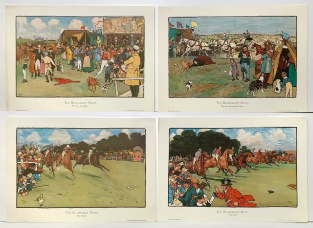 The Blue market Races by artist Cecil Aldin. set of 4 reproduction prints