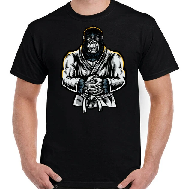 JIU JITSU T-SHIRT Mens Martial Arts Karate Top MMA UFC Gorilla Gracie Brazilian