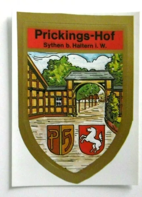 Souvenir-Aufkleber Prickings Hof Haltern am See NRW Niedersachsen 70er Oldtimer