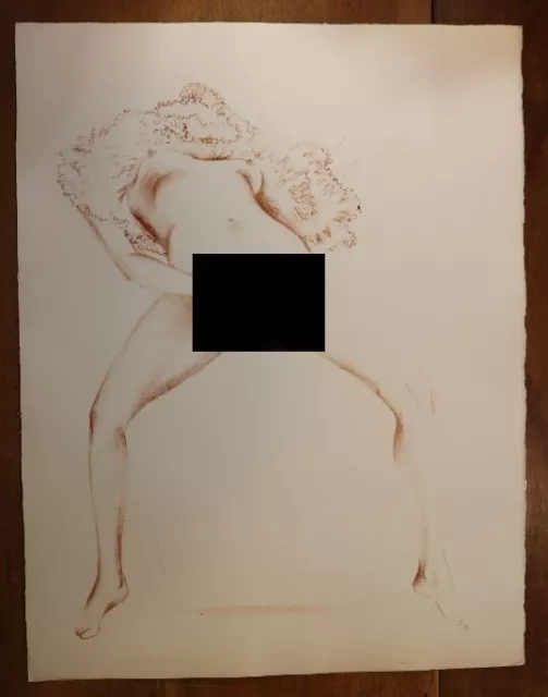 LITHOGRAPHIE ORIGINALE / VERLAINE erotica curiosa 1950 superbe estampe érotique