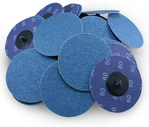 25Pcs 3 inch Zirconia Roll Lock Sanding Discs Grinding Pads 24 36 60 80 120 Grit