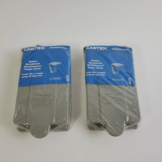 Cantex 51333552 Nonmetallic Single Duplex Receptacle Weatherproof Cover 2 PACK