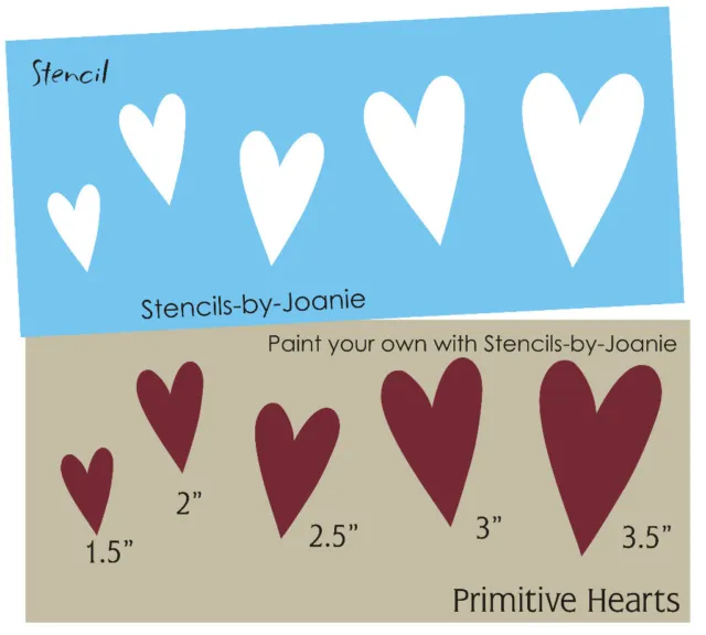 Prim Stencil Heart Craft Scrapbook Valentine Love Family DIY Country Art Signs