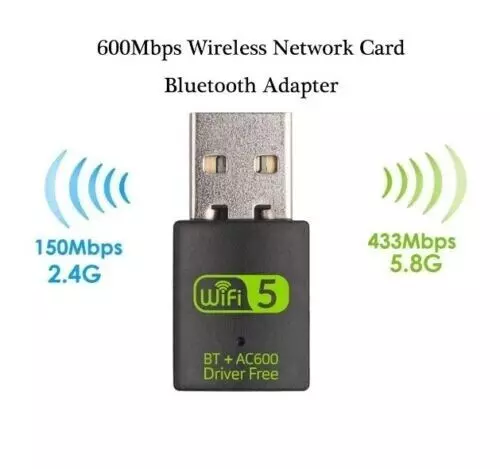 Adaptateur Clé USB WiFi Bluetooth 4.2  Dongle Double Bande 600Mbps 2.4/5.8 GHz