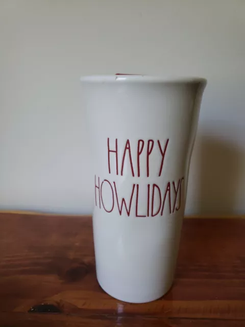 rae dunn Coffee cup Travel mug Christmas Dog Lover Groomer Happy Howlidays