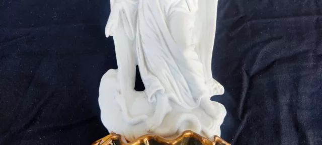 Gorgeous Large Antique Bedroom Angel on the Cross Cookie Benitier 3
