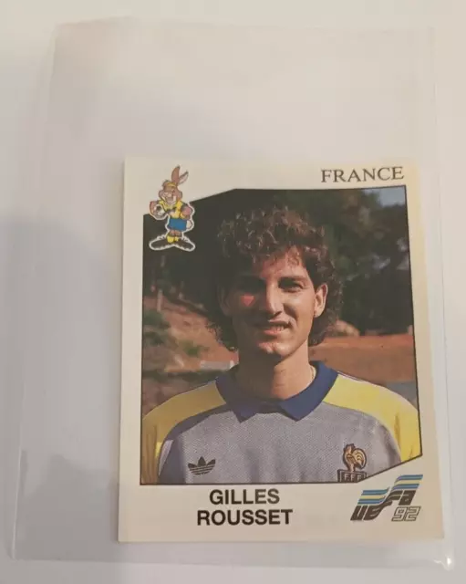 Image Sticker Cromo n°45 Gilles ROUSSET FRANCE UEFA EURO 92 Suède PANINI 1992